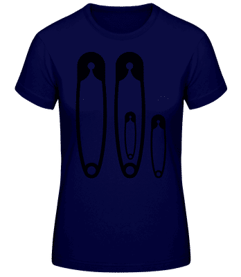 Familie Sicherheitsnadeln - Frauen Basic T-Shirt - Marine - Vorne