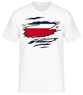 Drapeau mûré Costa Rica - T-shirt standard Homme - Blanc - Devant