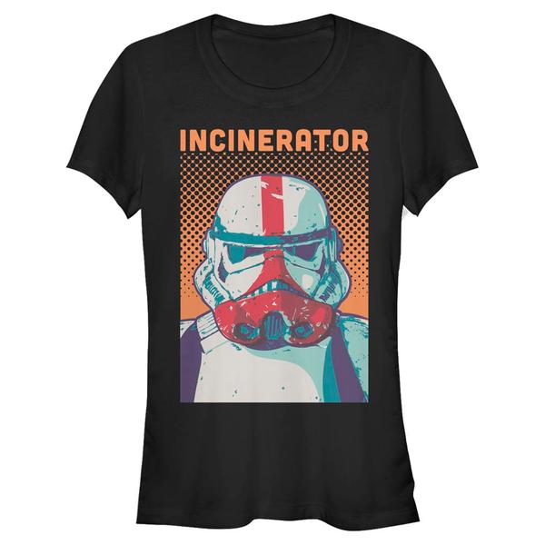 Aperçu: Star Wars - The Mandalorian - Trooper Halftone Incinerator - Femme T-shirt - Noir - Devant