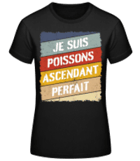 Je Suis Poissons Style Rétro - T-shirt standard Femme - Noir - Devant