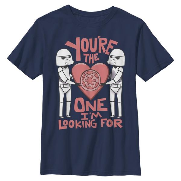 Aperçu: Star Wars - Stormtrooper Droid Looking For - Valentine's Day - Enfant T-shirt - Bleu marine - Devant
