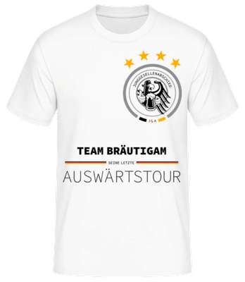 JGA Letzte Auswärtstour Team Bräutigam - Männer Basic T-Shirt - Weiß - Vorne