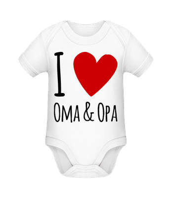 I Love Oma & Opa - Baby Bio Strampler - Weiß - Vorne