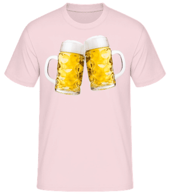 Beer Mugs - Camiseta básica para hombre - Rosa - delante