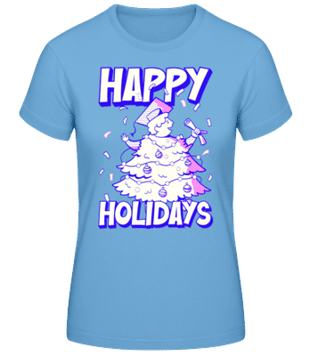 Happy Holidays - Dámske basic tričko - Svetlo modrá - Predné