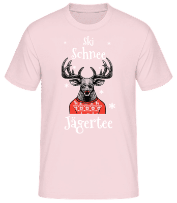Après Ski Schnee Jägertee - Männer Basic T-Shirt - Rosa - Vorne