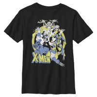 Marvel - Group Shot Vintage Xmen - Niños Camiseta - Negro - delante