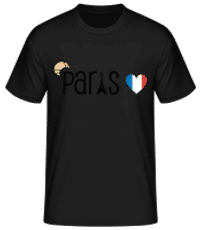 Logo Paríža 1 - Pánske basic tričko - Čierna - Predné