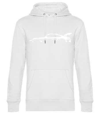 'Porsche 911 GT3 RS (992)' Silhouette - Unisex Premium Hoodie - White - Front