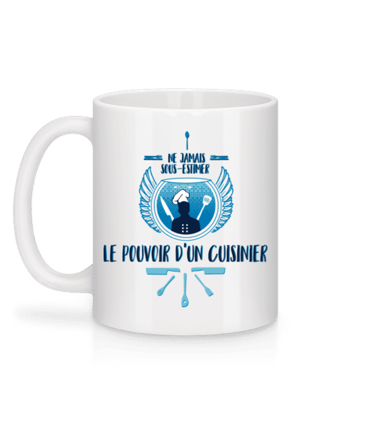 Aperçu: Le Pouvoir D'Un Cuisinier - Mug en céramique blanc - Blanc - Derrière