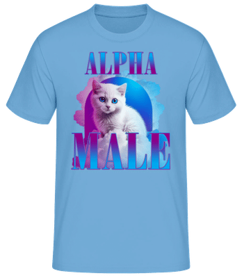 Alpha Male Katze - Männer Basic T-Shirt - Hellblau - Vorne