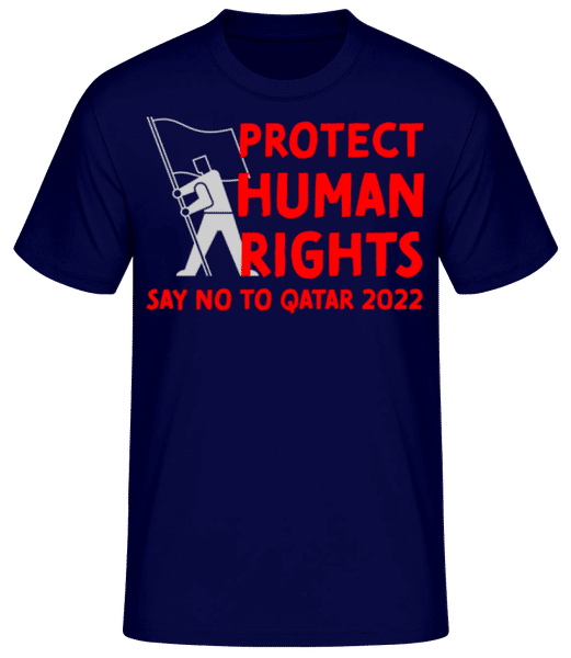 Aperçu: Protect Human Rights - T-shirt standard Homme - Bleu marine - Devant