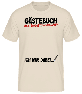 Junggesellenabschied JGA Gästebuch - Männer Basic T-Shirt - Creme - Vorne