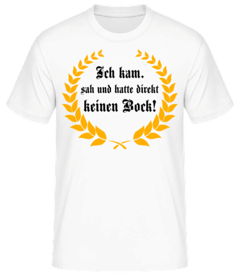 Direkt Keinen Bock - Männer Basic T-Shirt - Weiß - Vorne
