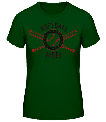 Softball Mom - Frauen Basic T-Shirt - Flaschengrün - Vorne