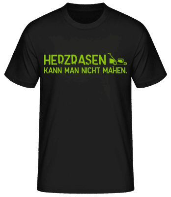 Herzrasen Kann Man Nicht Mähen - Männer Basic T-Shirt - Schwarz - Vorne