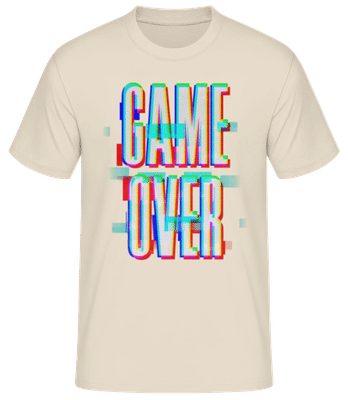 Game Over - Pánske basic tričko - Krémová - Predné