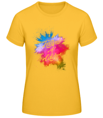 Festival Of Colors - Frauen Basic T-Shirt - Goldgelb - Vorne