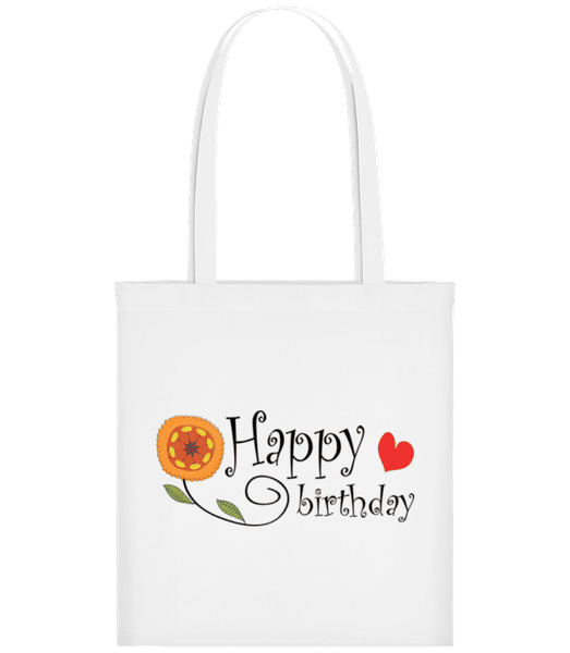Aperçu: Happy Birthday Fleur - Tote Bag - Blanc - Devant