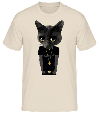 Polygon Gangsta Cat - Pánske basic tričko - Krémová - Predné
