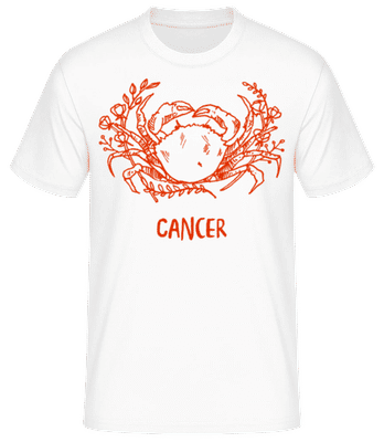 Scribble Style Zodiac Sign Cancer - Men's Basic T-Shirt - White - Front
