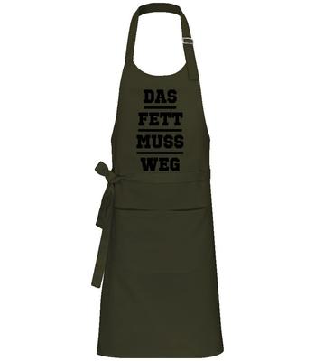 Das Fett Muss Weg - Profi Kochschürze - Olive - Vorne