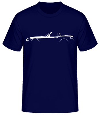 'Fiat 124 Spider (2016)' Silhouette - Pánske basic tričko - Namornícka modrá - Predné