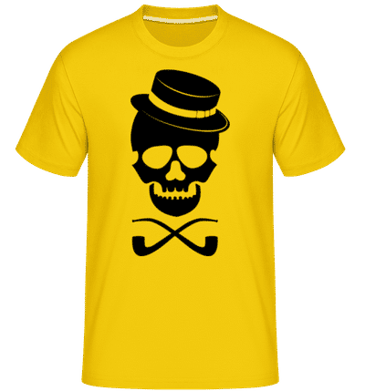 Skull With Hat -  Shirtinator Men's T-Shirt - Golden yellow - Front
