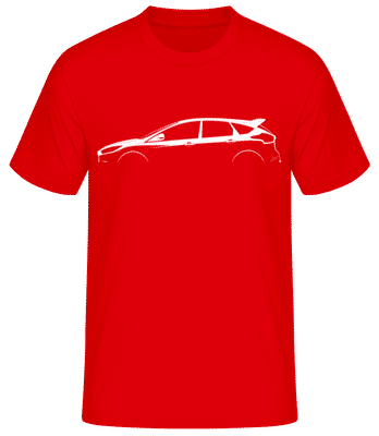 'Ford Focus RS Mk III' Silhouette - Pánske basic tričko - Červená - Predné