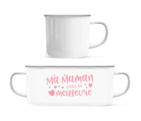 Ma Maman Est La Meilleure - Tasse Émaillée - Blanc - Devant