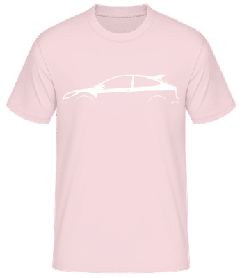 'Ford Focus RS500 Mk II' Silhouette - Pánské basic tričko - Růžová - Napřed