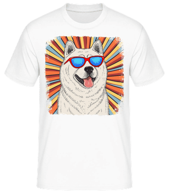 Akitas Hippie Look - Männer Basic T-Shirt - Weiß - Vorne
