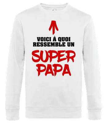 Voici Un Super Papa - Sweat-shirt standard pour homme - Blanc - Devant
