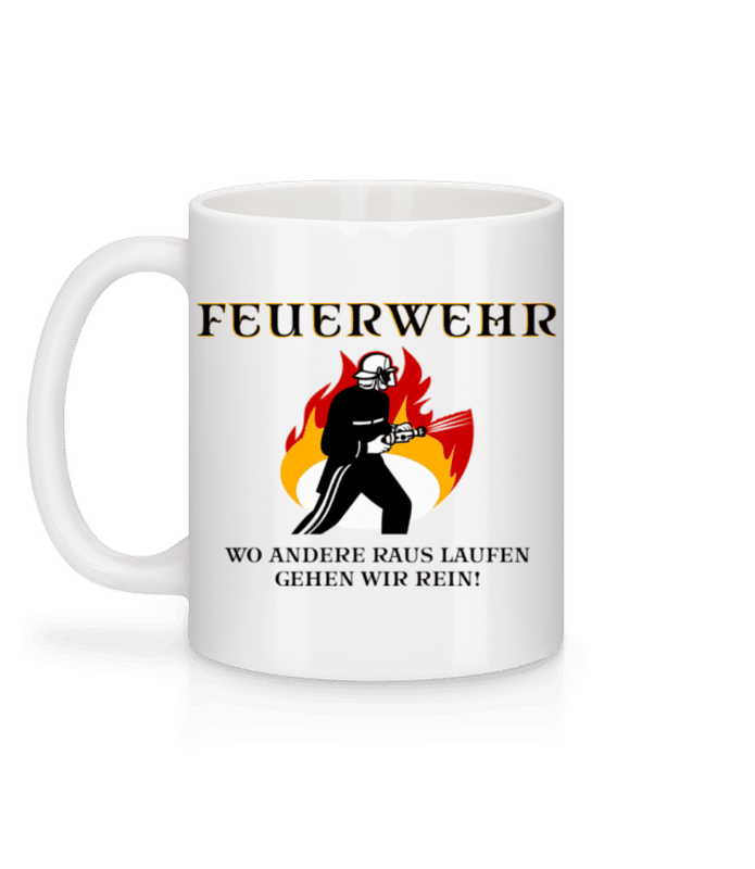 Vorschau: Feuerwehr Motto - Tasse - Weiß - Hinten