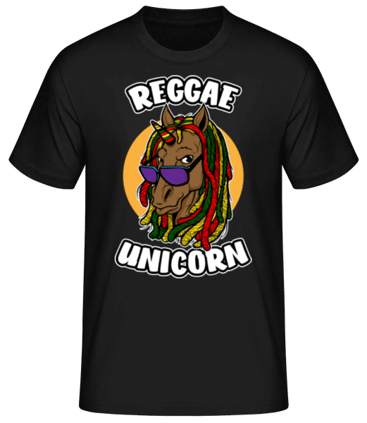 Vorschau: Reggae Unicorn - Männer Basic T-Shirt - Schwarz - Vorne