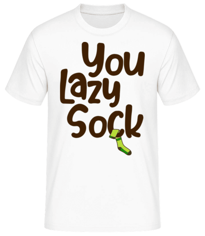 Vorschau: You Lazy Sock - Männer Basic T-Shirt - Weiß - Vorne
