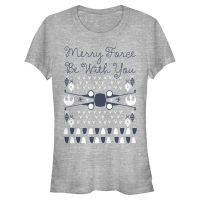 Star Wars - X-Wing Sweater Style - Christmas - Women's T-Shirt - Heather grey - Front