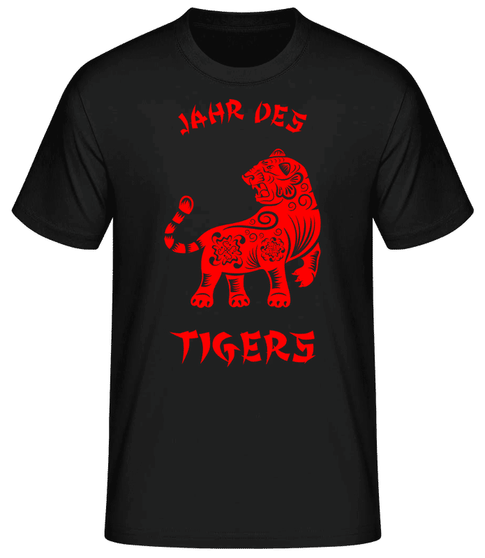 Vorschau: Chinesisches Zeichen Jahr Des  Tigers - Männer Basic T-Shirt - Schwarz - Vorne