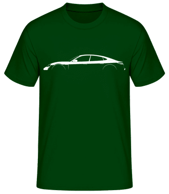 'Porsche Taycan Turbo S' Silhouette - Männer Basic T-Shirt - Flaschengrün - Vorne