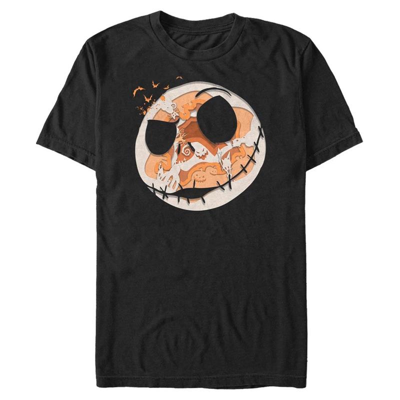 Vorschau: Disney Classics - Nightmare Before Christmas - Jack Paper Halloween - Halloween - Männer T-Shirt - Schwarz - Vorne