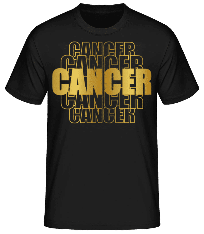 Aperçu: Écriture Doré Astrologique Cancer - T-shirt standard Homme - Noir - Devant