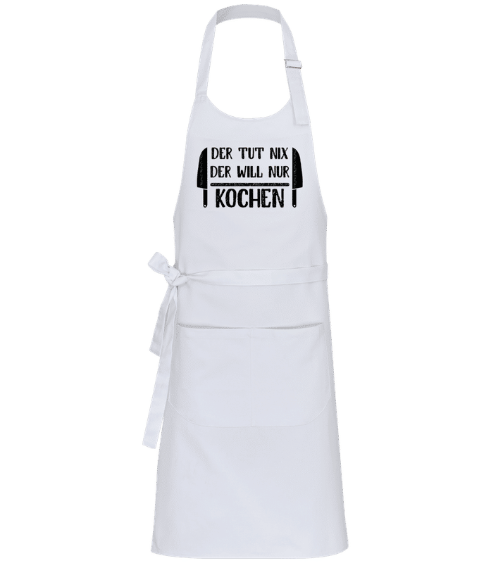 Vorschau: Der Tut Nix Nur Kochen - Profi Kochschürze - Weiß - Vorne