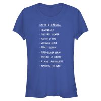 Marvel - Avengers - Captain America Cap List - Women's T-Shirt - Royal blue - Front