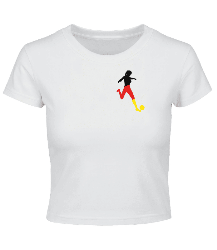 Vorschau: Frauenfußball Deutschland - Crop T-Shirt - Weiß - Vorne