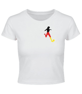 Frauenfußball Deutschland - Crop T-Shirt - Weiß - Vorne