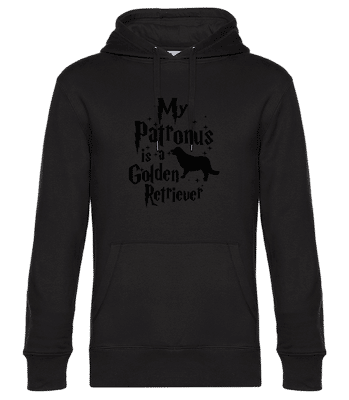 My Patronus Is A Golden Retrieve - Sweat à capuche premium Unisexe - Noir - Devant