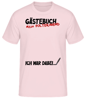 Gästebuch Polterabend - Männer Basic T-Shirt - Rosa - Vorne