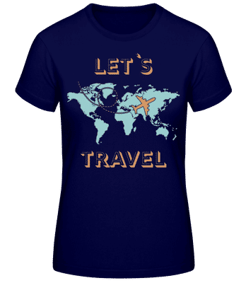 Let Us Travel - Dámské basic tričko - Namořnická modrá - Napřed