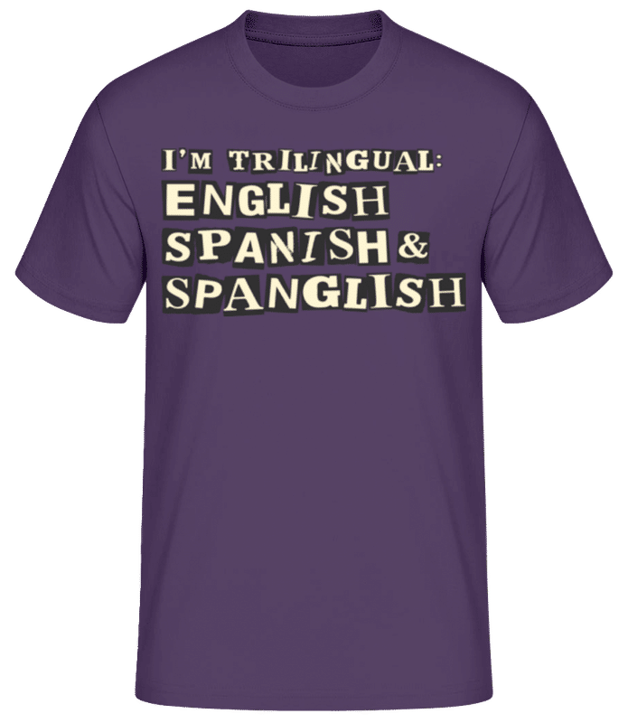 Preview: Trilingual English Spanish & Spanglish - Men's B&C T-Shirt - Purple - Front