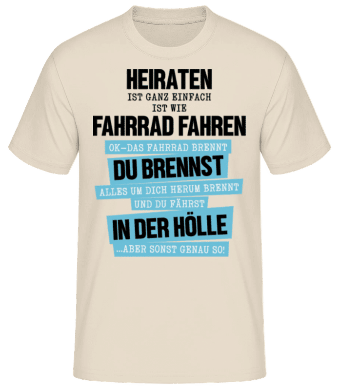 Vorschau: Heiraten Ist Ganz Einfach - Männer Basic T-Shirt - Creme - Vorne